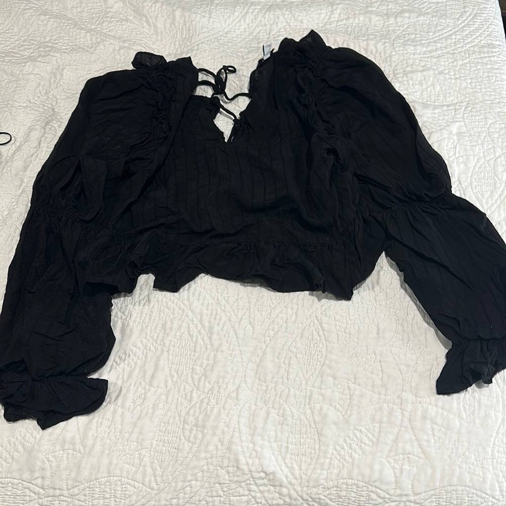 Black Striped top shop blouse